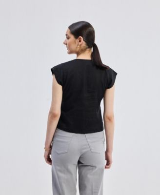 Women's Deep V-neck Short Top