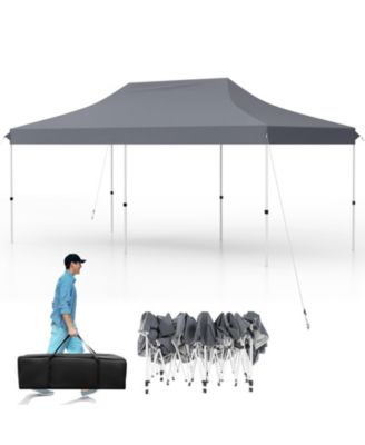 10 x 20 FT Pop-up Canopy Tent with Carrying Bag-Gray