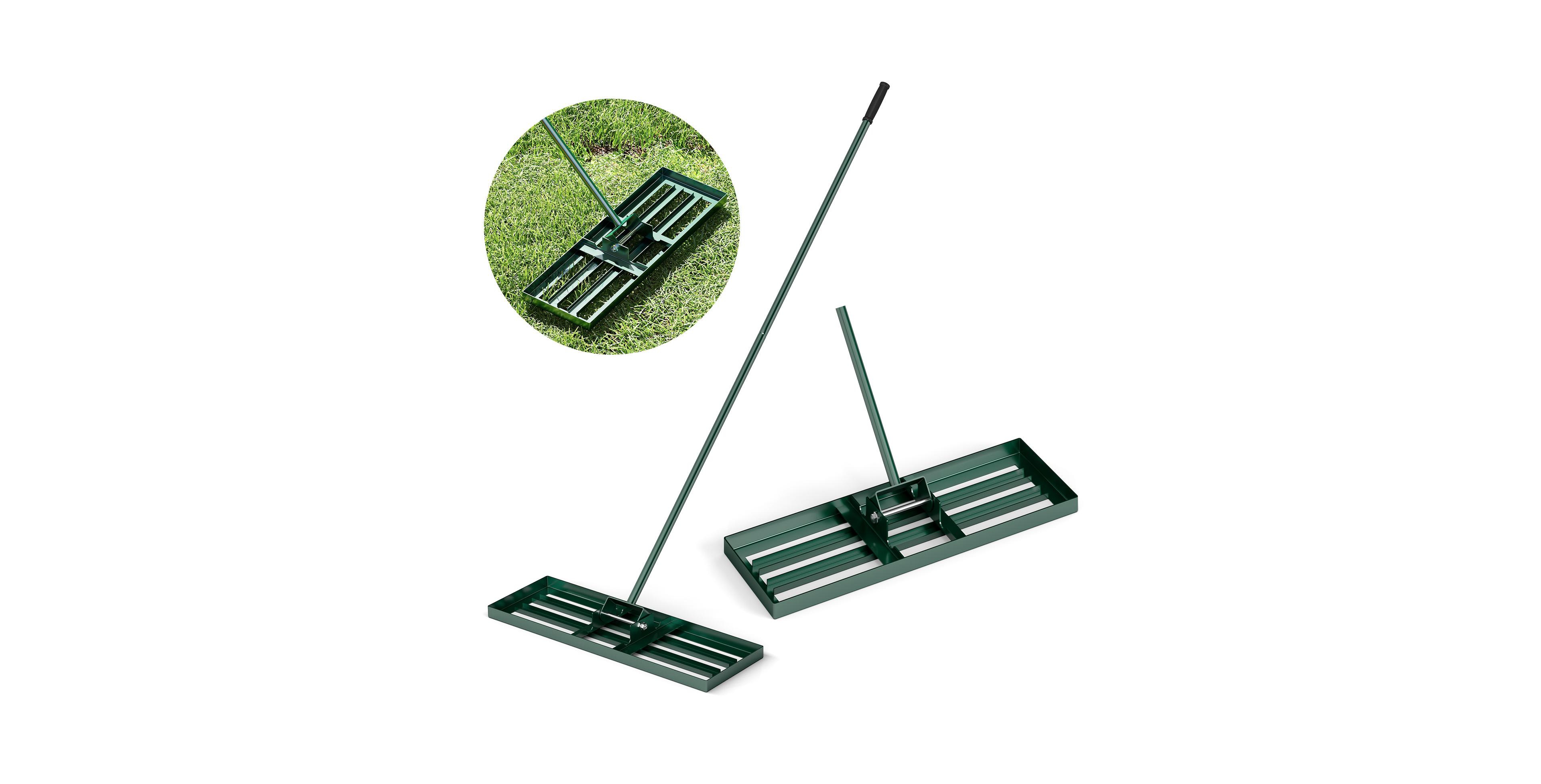 30 x 10 Inch Lawn Leveling Rake with Ergonomic Handle