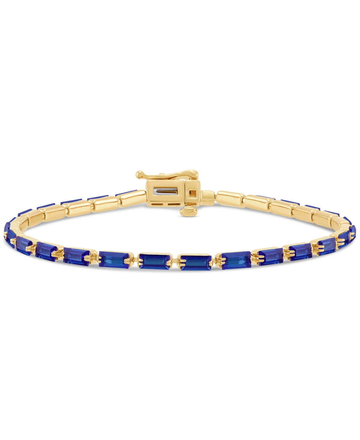 Created Sapphire Bracelet (6-1/6 ct. t.w.) in 14k Yellow Gold Over Sterling Silver - Sapphire