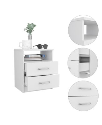 Modern and Stylish Particle Bedroom Nightstand for Bedside Storage and Organization