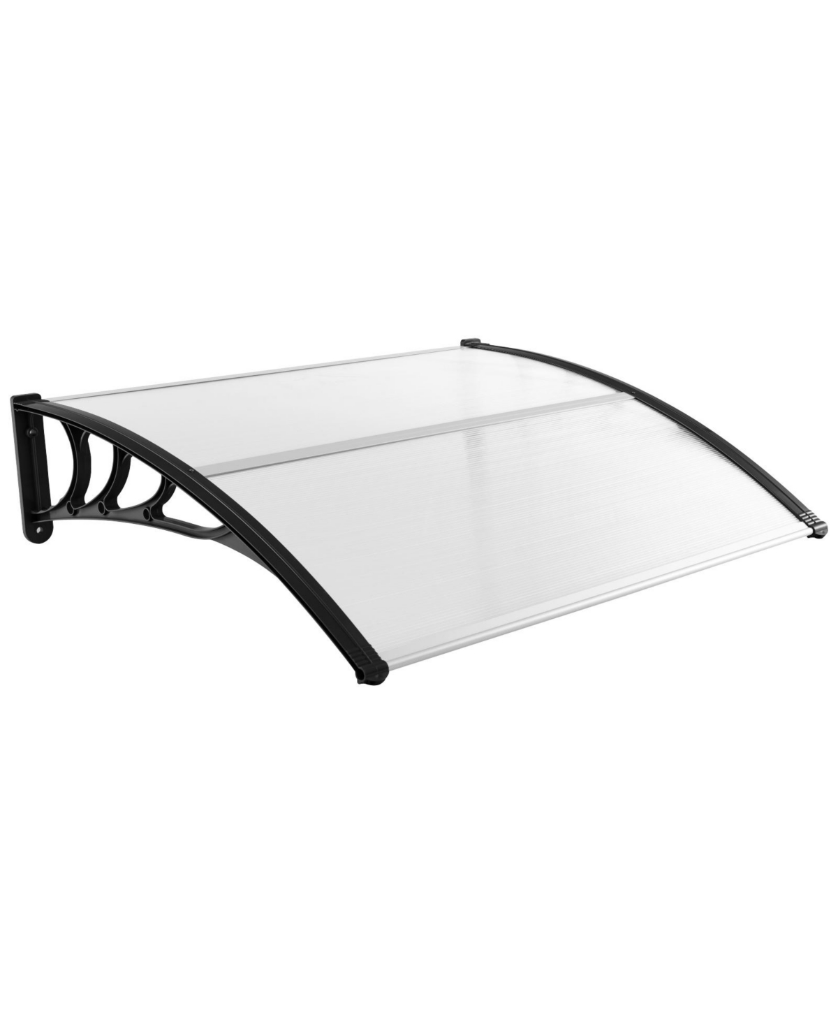 48 x 40 Inch Outdoor Front Door Window Awning Door Canopy Exterior-Black - Black