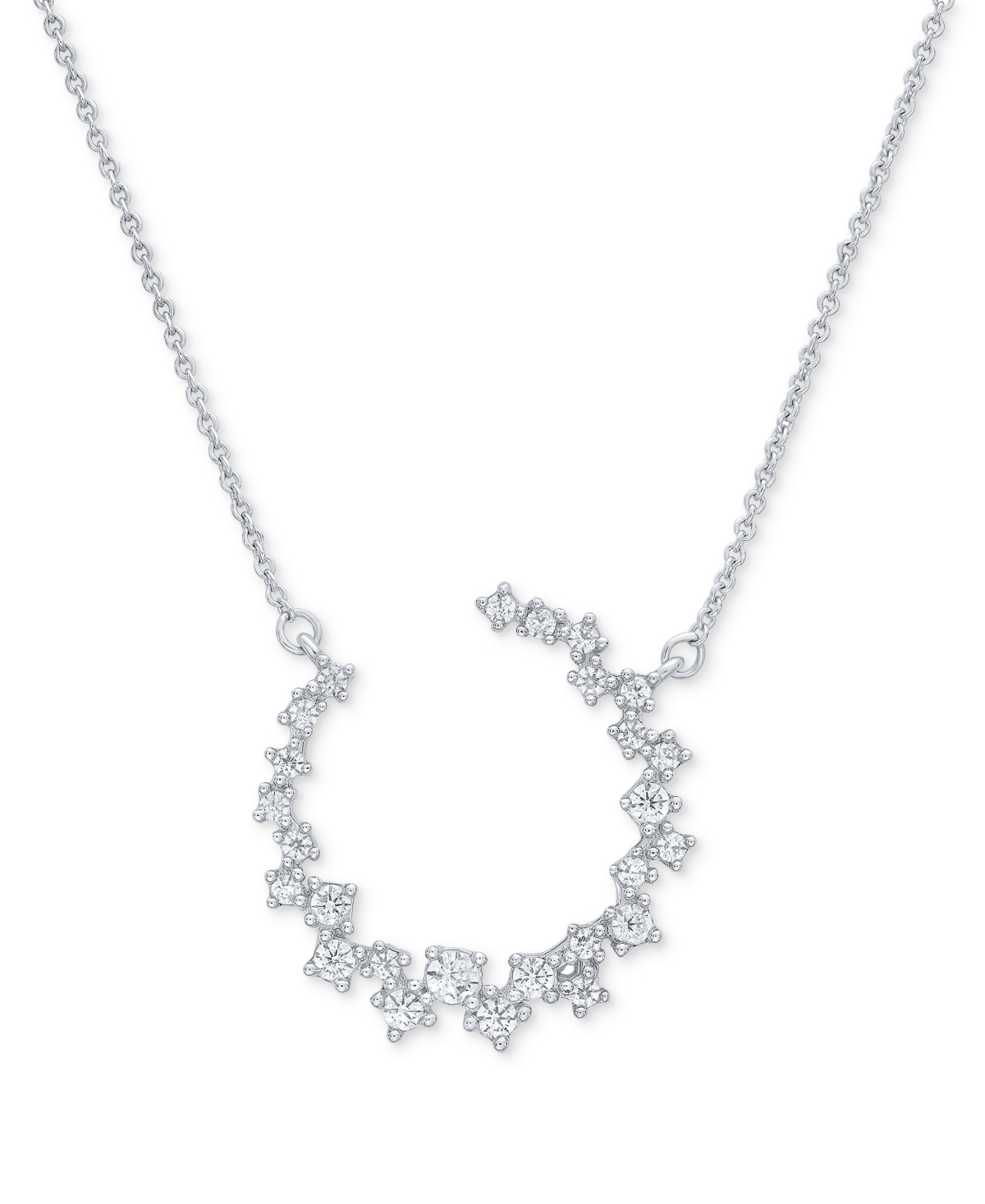 Macy's Diamond Scattered Necklace (3/8 Ct. T.w.) In 10k White Gold In Gold