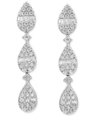 Diamond Tiered Earrings (1/2 ct. t.w.) in 10k White Gold