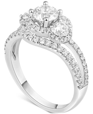 Diamond Halo Ring (1-1/2 ct. t.w.) in 14k White or Yellow Gold