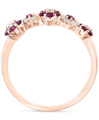 Ruby (0.42 ct. t.w.) & Diamond (0.18 ct. t.w.) Ring in 14k Rose Gold