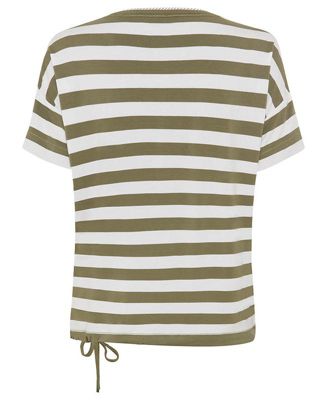 Women's Striped Tee with Puff Print Detail