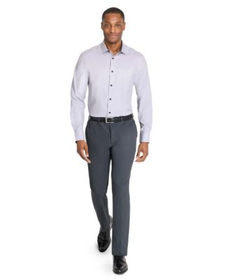 Men's Slim Fit Micro Geo 4-Way Stretch Performance Dress Shirt 