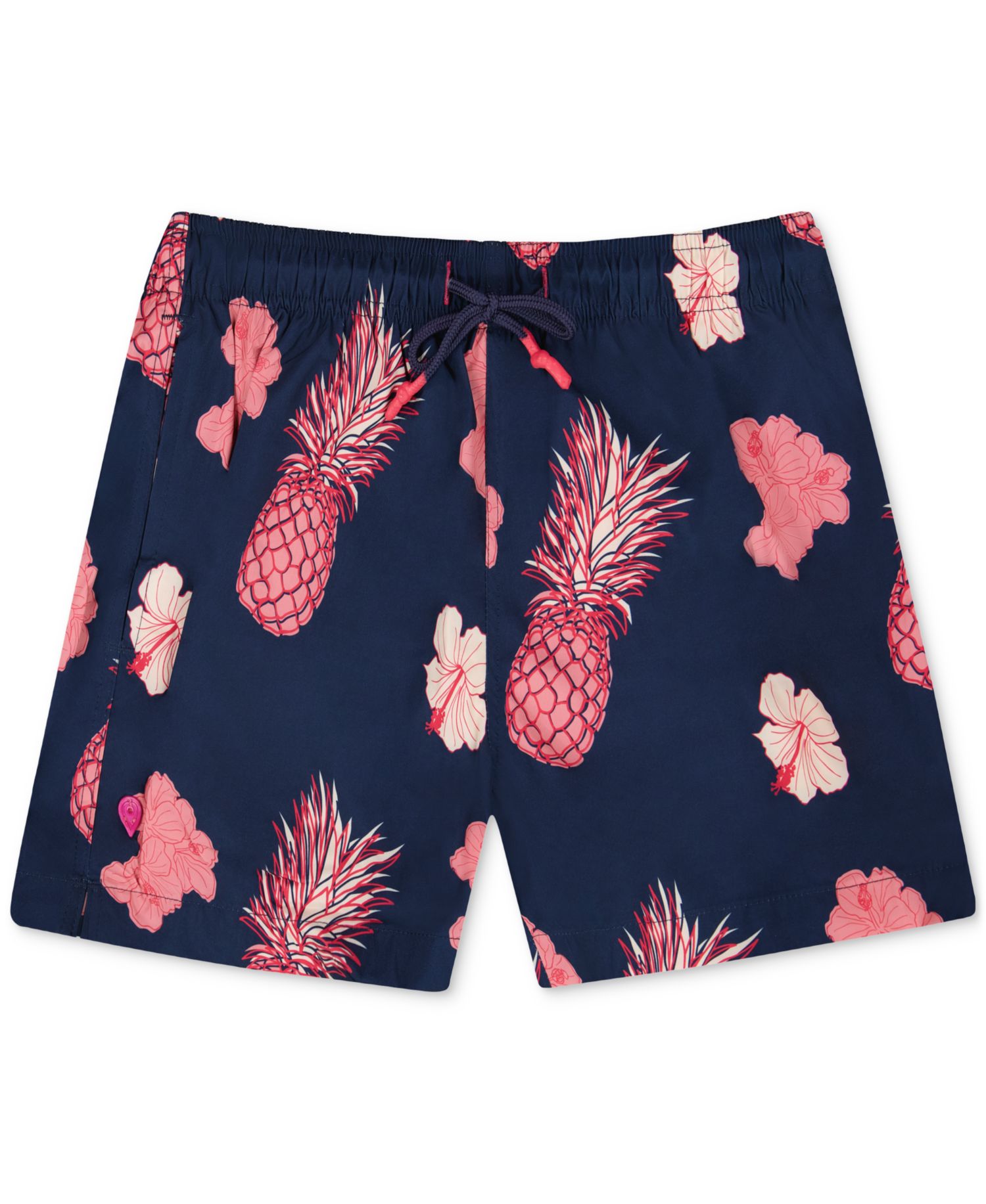 Men's Tropical-Pattern Woven Swim Trunks
