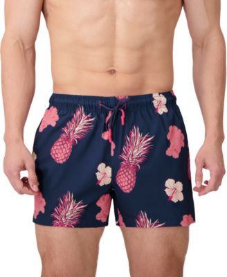 Men's Tropical-Pattern Woven Swim Trunks