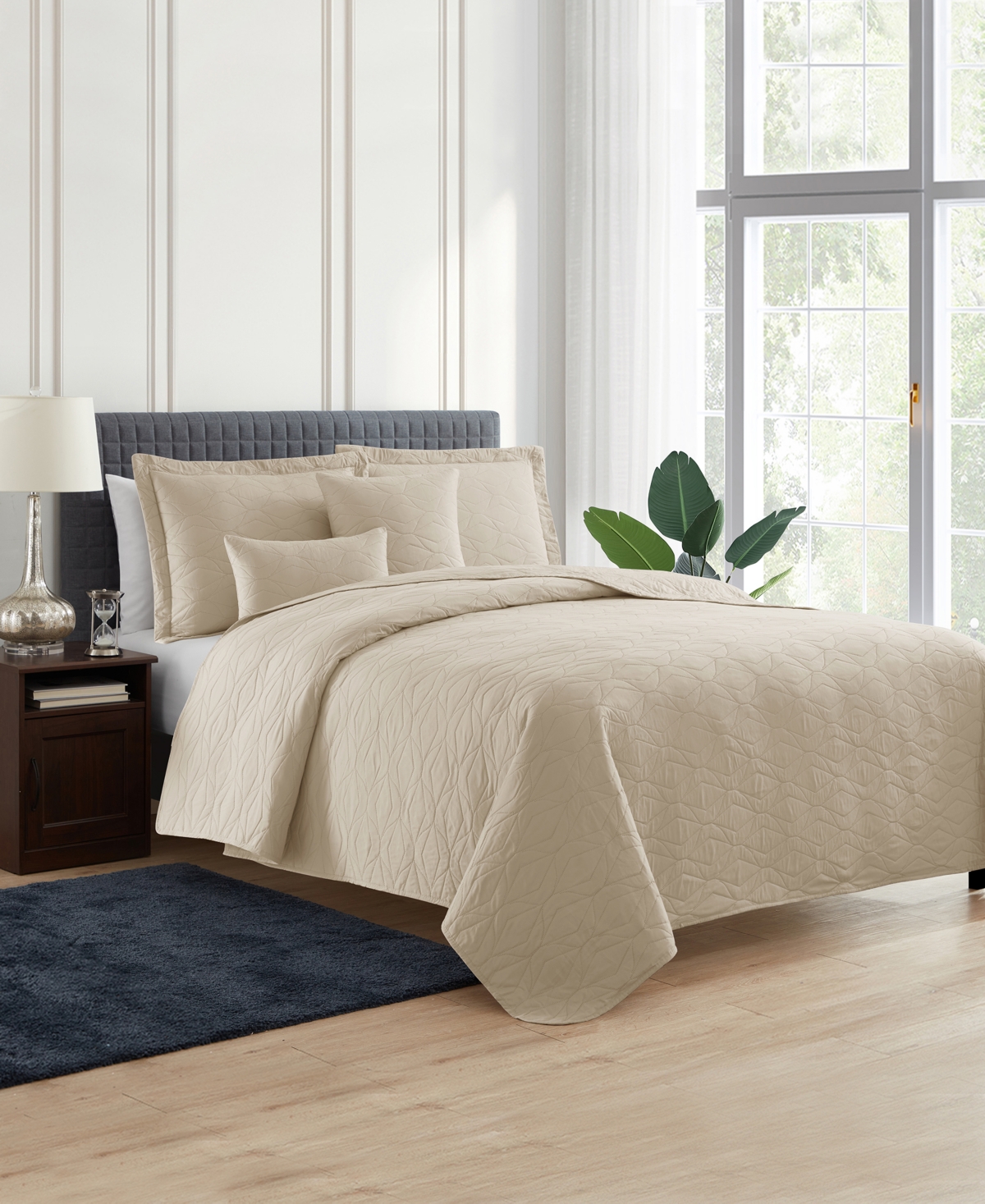 Nestl Ellipse Embossed 5-pc. Quilt Set, Full/queen