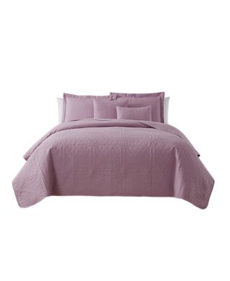 Grid Embossed 5-Pc. Quilt Set, King/California King