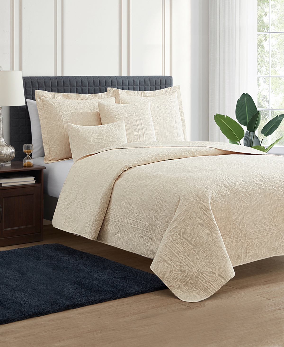 Nestl Grid Embossed 4-pc. Quilt Set, Twin/twin Xl