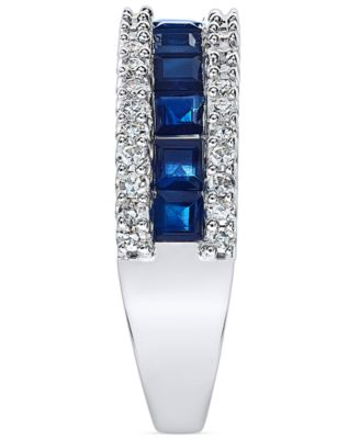 Emerald (1 ct. t.w.) & Diamond (1/3 ct. t.w.) Channel Set Band in 14k Gold (Also available in Ruby & Sapphire)