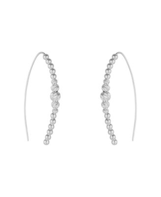 Spero London Beaded Pull Through Sterling Silver Earrings - Silver
