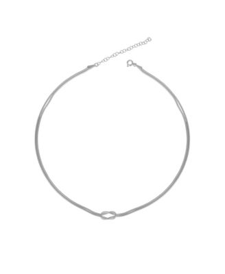 Spero London Knot Chain Choker Necklace in Sterling Silver - Silver