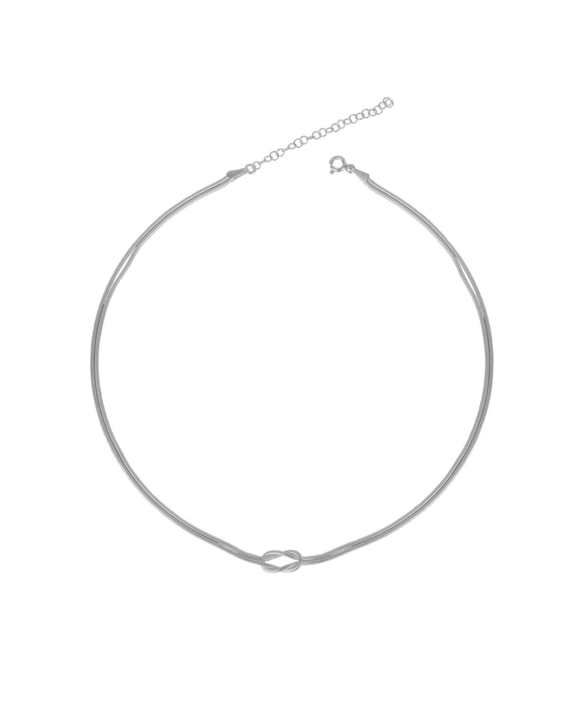 Knot Chain Choker Necklace in Sterling Silver - Silver
