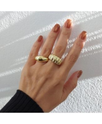 Sterling Silver Dome Crescent Ring