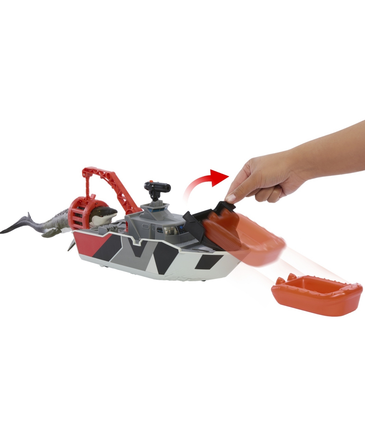 Matchbox Jurassic World Mosasaurus Rescue Action Boat Playset