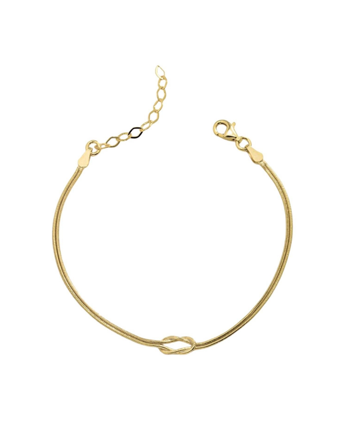 Sterling Silver Snake Chain Knot Bracelet - Silver