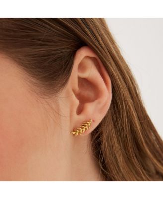 Wheat Earrings Ear Of Wheat Sterling Silver Stud Earring