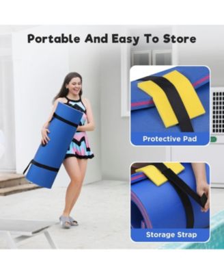 Blue Water Floating Mat Foam Pad, 7x3FT Bouncy Tear-Resistant XPE Foam