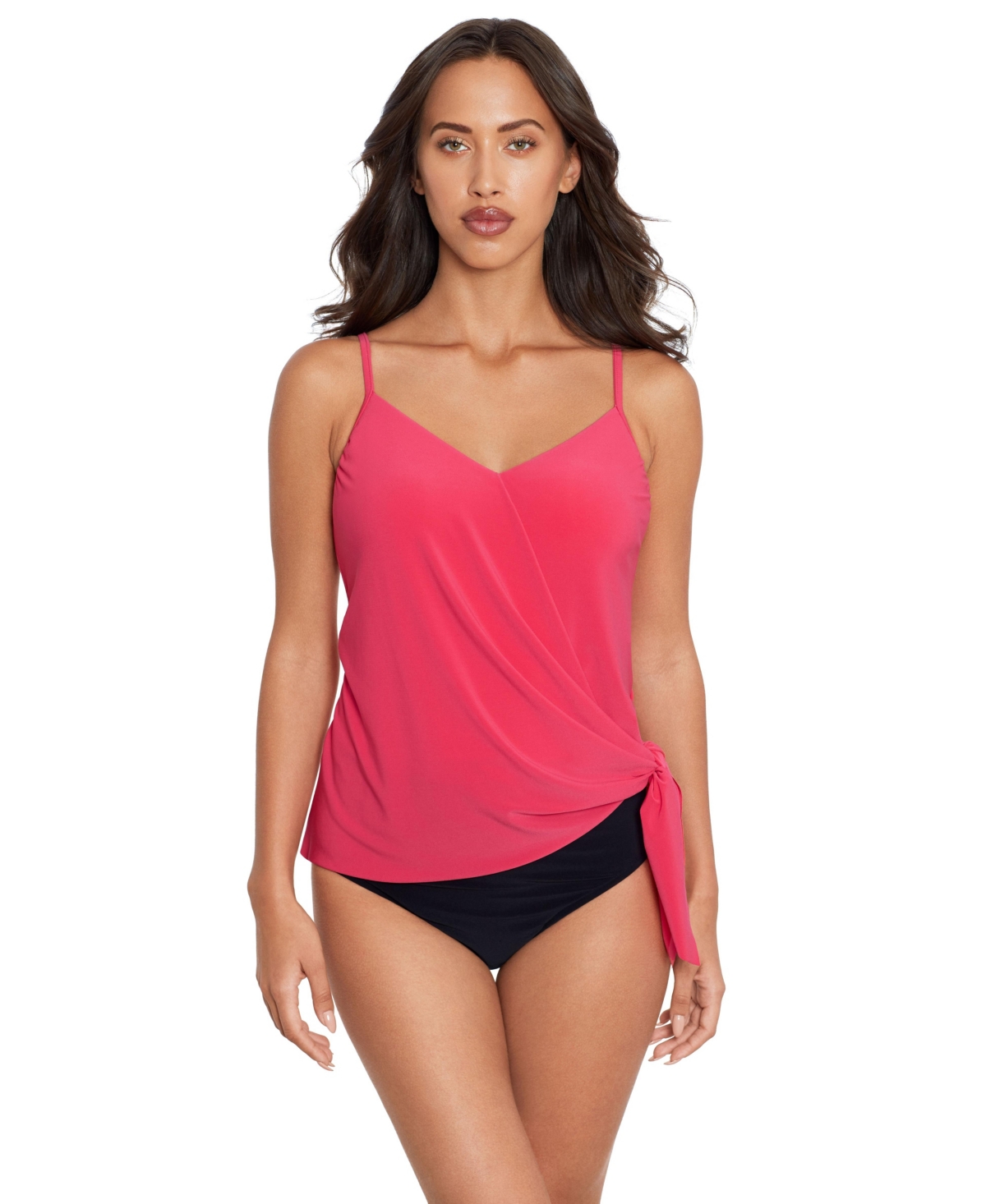 Women's Solid Dd Alex Tankini Top - Coral rose