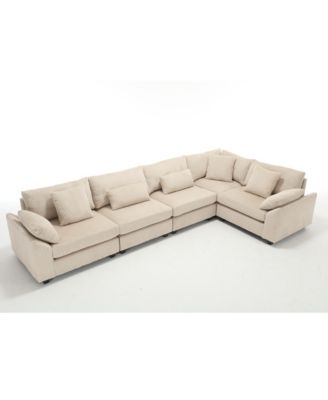 101" Corduroy Modular Deep Seating Sectional Sofa