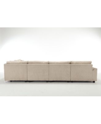 101" Corduroy Modular Deep Seating Sectional Sofa