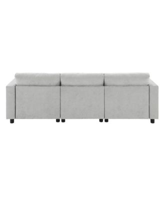  Chenille Modular Sectional Sofa with Ottomans & Pillows