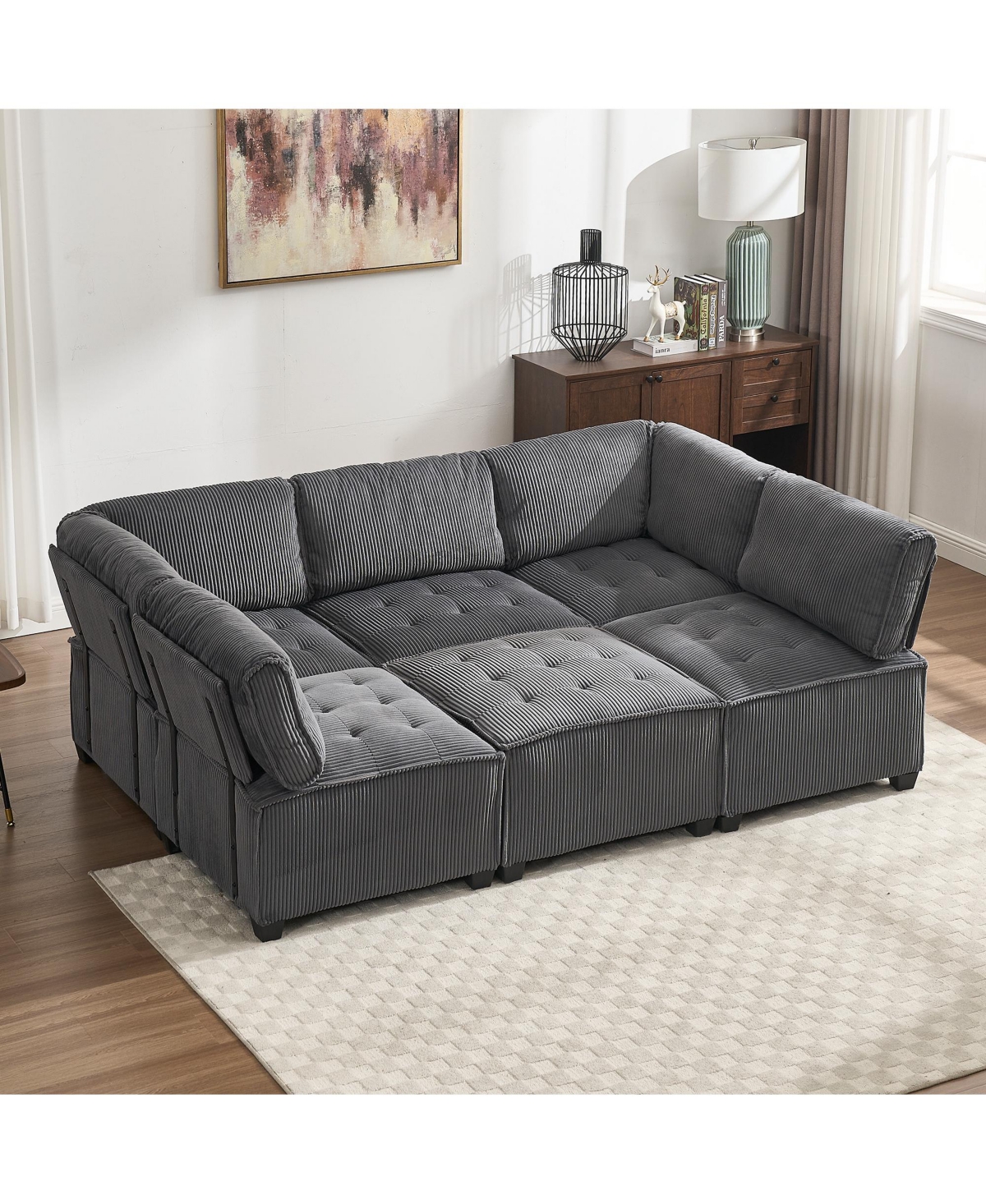Streamdale Furniture U-Shaped Modular Sectional Sofa with Reversible Chaise
