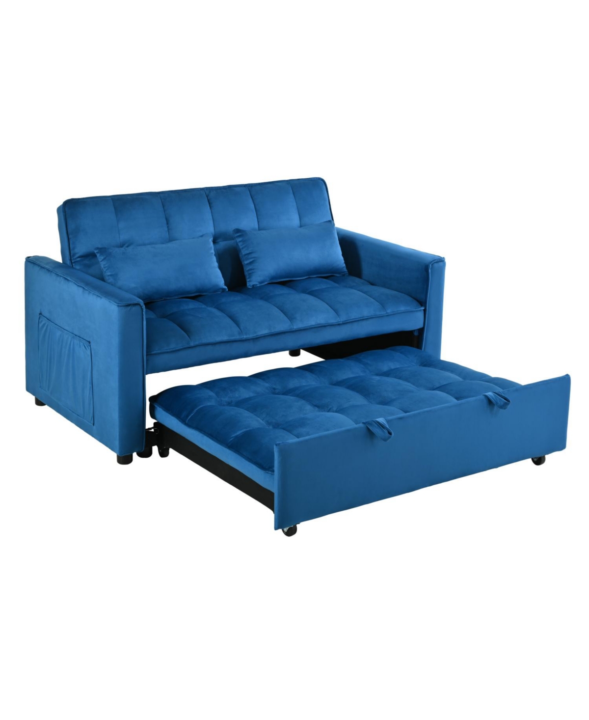 Streamdale Furniture 3-in-1 Convertible Sofa Bed with Reclining Back (Blue)