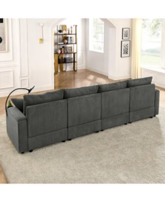 Streamdale Modern L-Shaped Couch with Storage & Ottoman