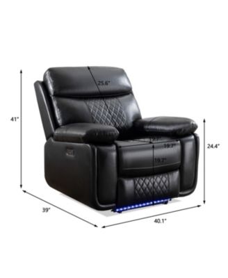 Streamdale Power recliner with LED Strip BLACK color