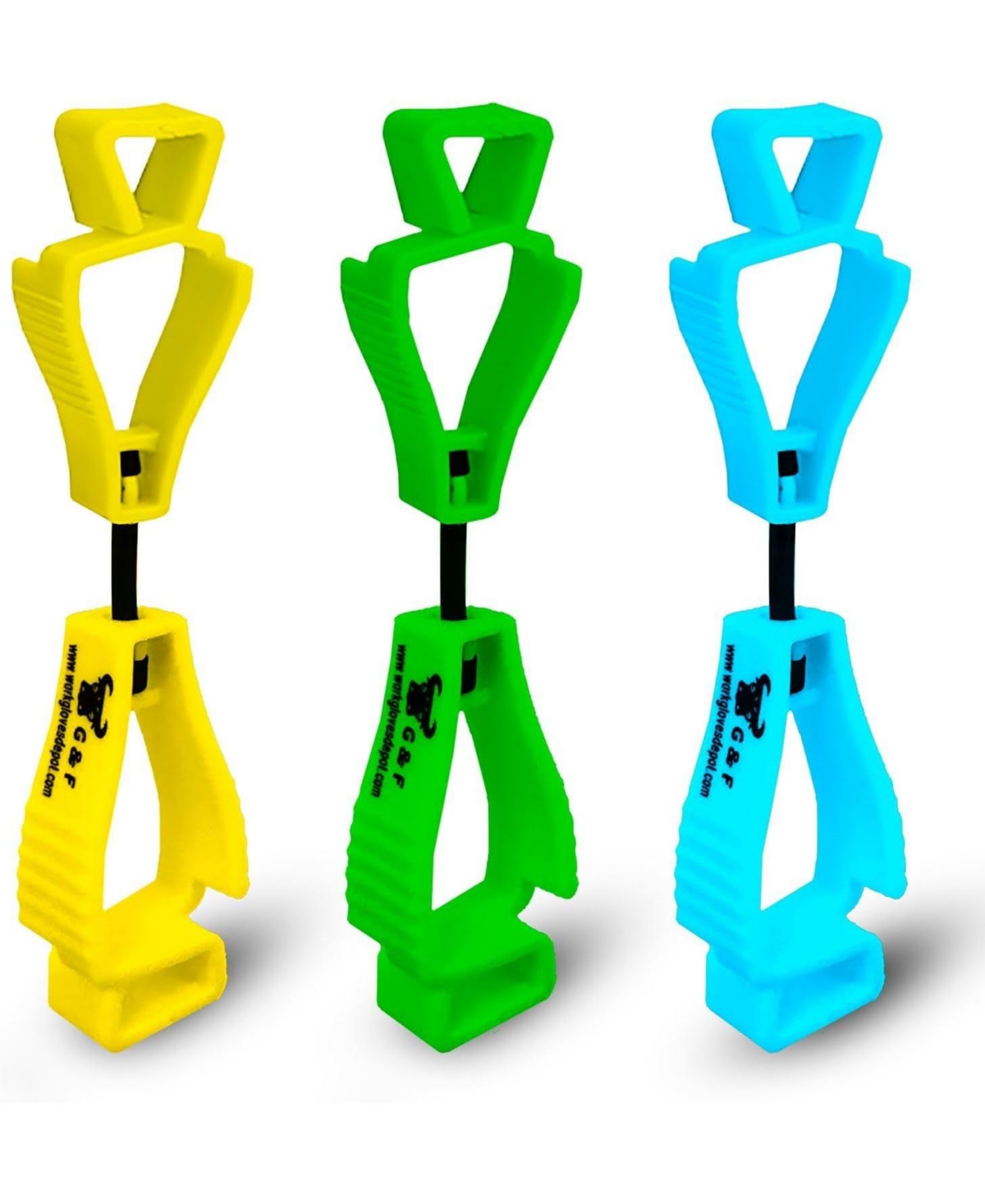Work Glove Clips, 3 Pcs, 360Â° Rotating, Spring-Loaded