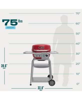 Bistro Pro Electric Grill and Griddle with Charcoal Mode - Red