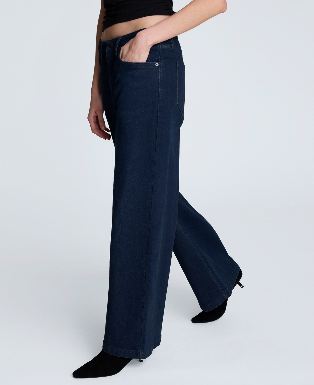 Kenneth Cole Women's Slouchy High-Rise Wide-Leg Jeans