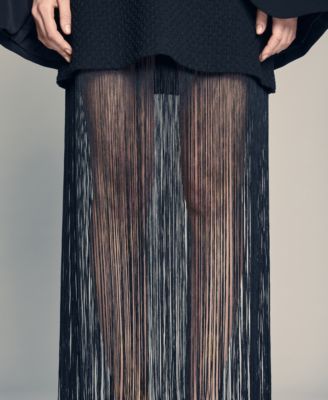 Women's Fringe-Hem Mini Sleeveless Shift Dress