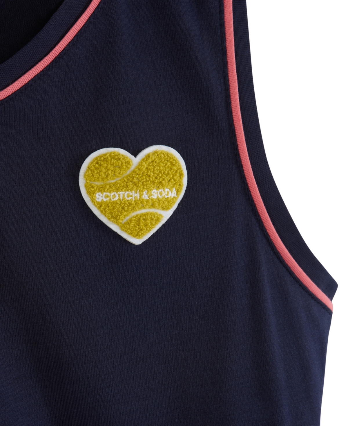 Scotch & Soda Kids' Tennis Appliqué Sleeveless Cotton Jersey Dress In Blue