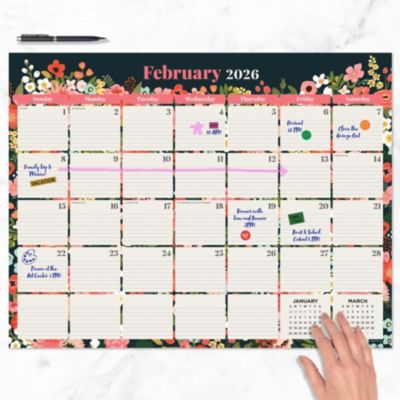 2026 Bountiful Blooms Large Desk Pad Monthly Blotter Calendar