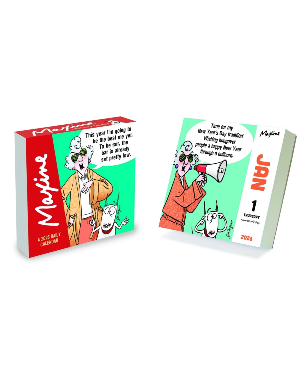 2026 Maxine Daily Desktop Calendar - Multicolor