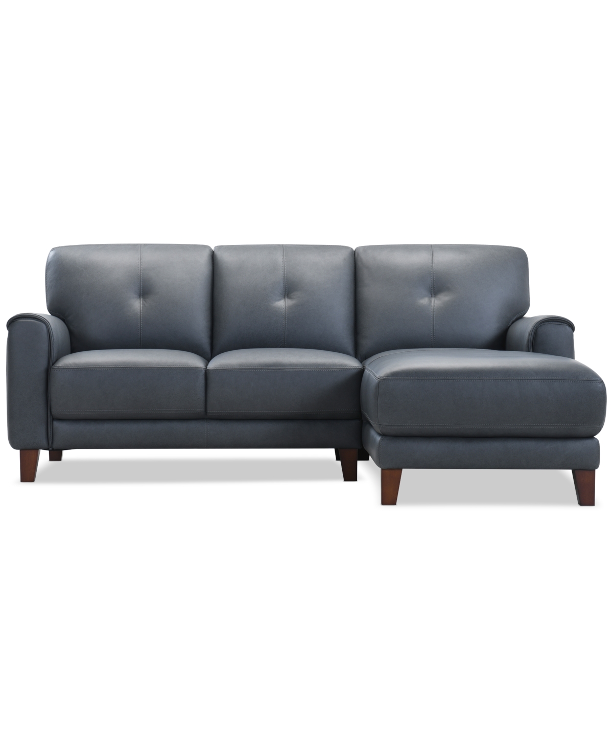 Macy's Ashlinn 2-pc. Leather Chaise Sofa, Exclusively At  In Gray