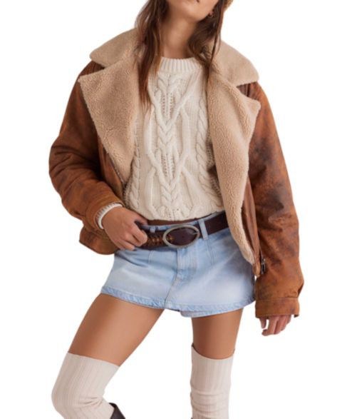 Женская юбка-шорты Free People Galivanting Denim Mini Skort, цвет: Aegean