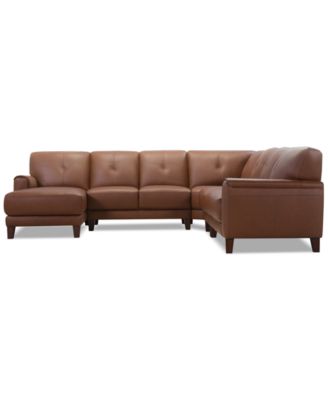 Ashlinn 5-Pc. Leather Chaise Sectional, Exclusively at Macy's