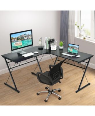 59 Inch L-Shaped Desk Corner Computer Desk with Round Corner