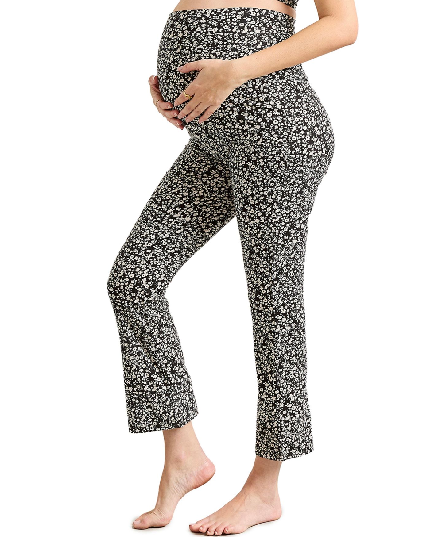 Расклешённые укороченные леггинсы для беременных Hatch Collection Ultimate Over the Bump, цвет: С принтом — фото 2