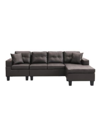 Streamdale Modern Chaise Sectional (4-Seater, Chocolate Brown)