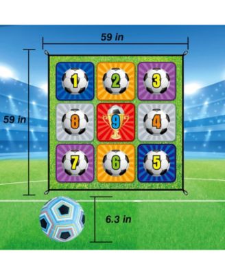 Sticky Soccer Ball Game Mat Set - 59"x59" Indoor/Outdoor Soccer Training Toy with Adhesive Balls | No Inflation Needed | Perfect Backyard & Birthday Gift for Kids Ages 3-8