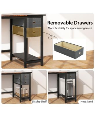 48-Inch Home Office Desk with 2 Drawers Hanging Hook