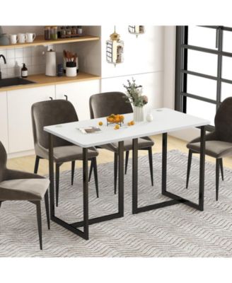 Modern Computer Desk 47 Inch Writing Study Table with Metal Frame